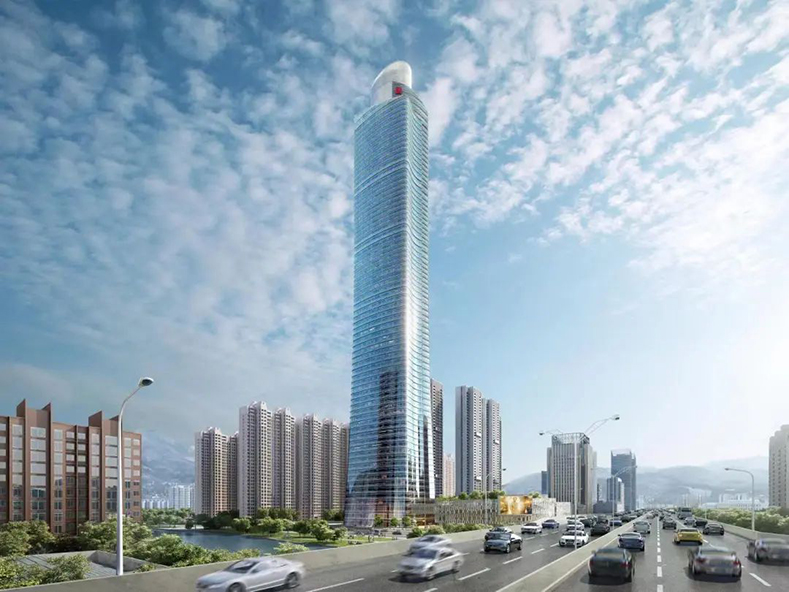 Die Fengaluminium-Vorhangfassade unterstützt den Bau des höchsten Gebäudes in Wenzhou