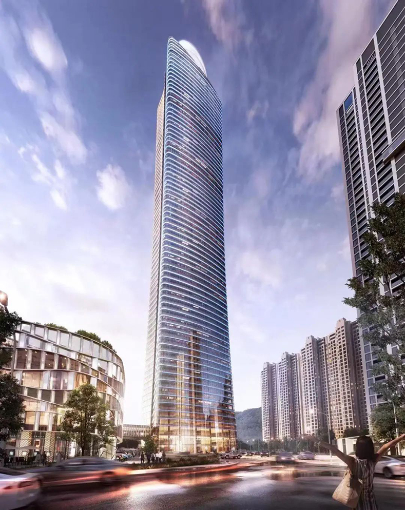 Le mur-rideau en fengaluminium contribue à la construction du plus haut bâtiment de Wenzhou